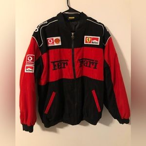 Men’s XL Vintage Lightweight Jacket Embroidered  Red Black Racing